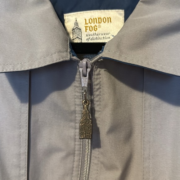 Vintage London Fog Jacket Size 42 Reg Grey Waterproof Mayerial Zipper EUC Mens - Picture 13 of 14
